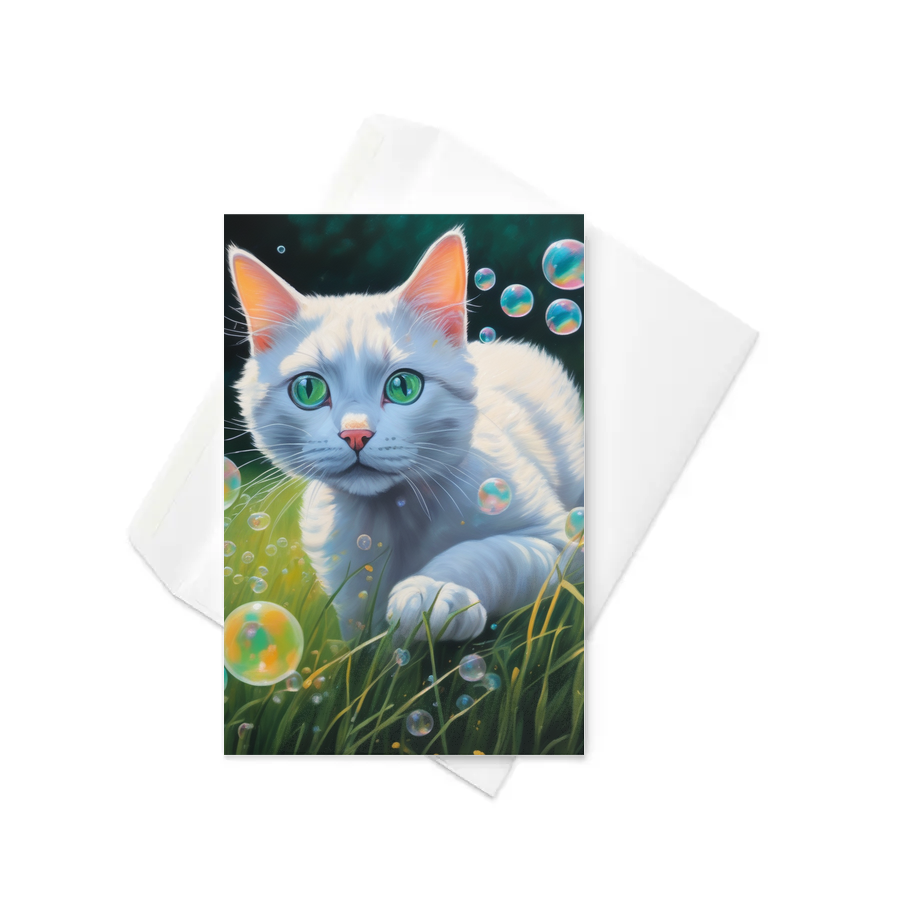 PugMug Custom White Companion Cat Greeting Card