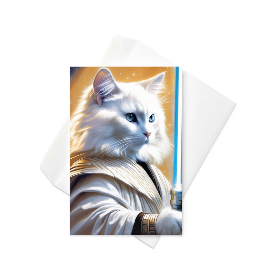 PugMug Custom White Ragdoll Cat Greeting Card