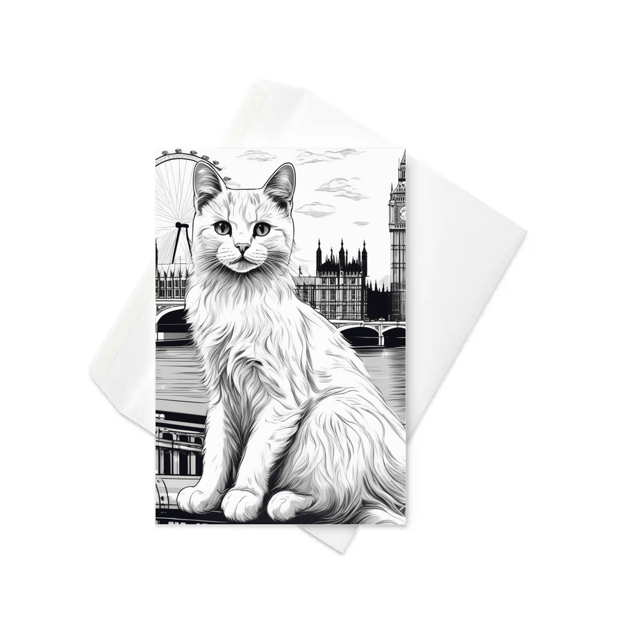 PugMug Custom White Companion Cat Greeting Card