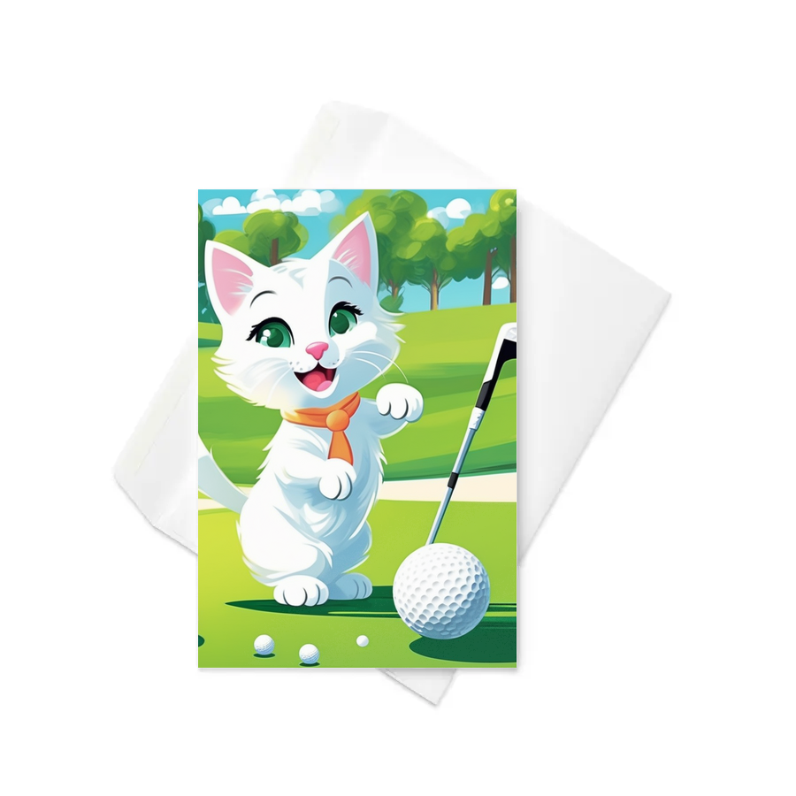 PugMug Custom White Companion Cat Greeting Card