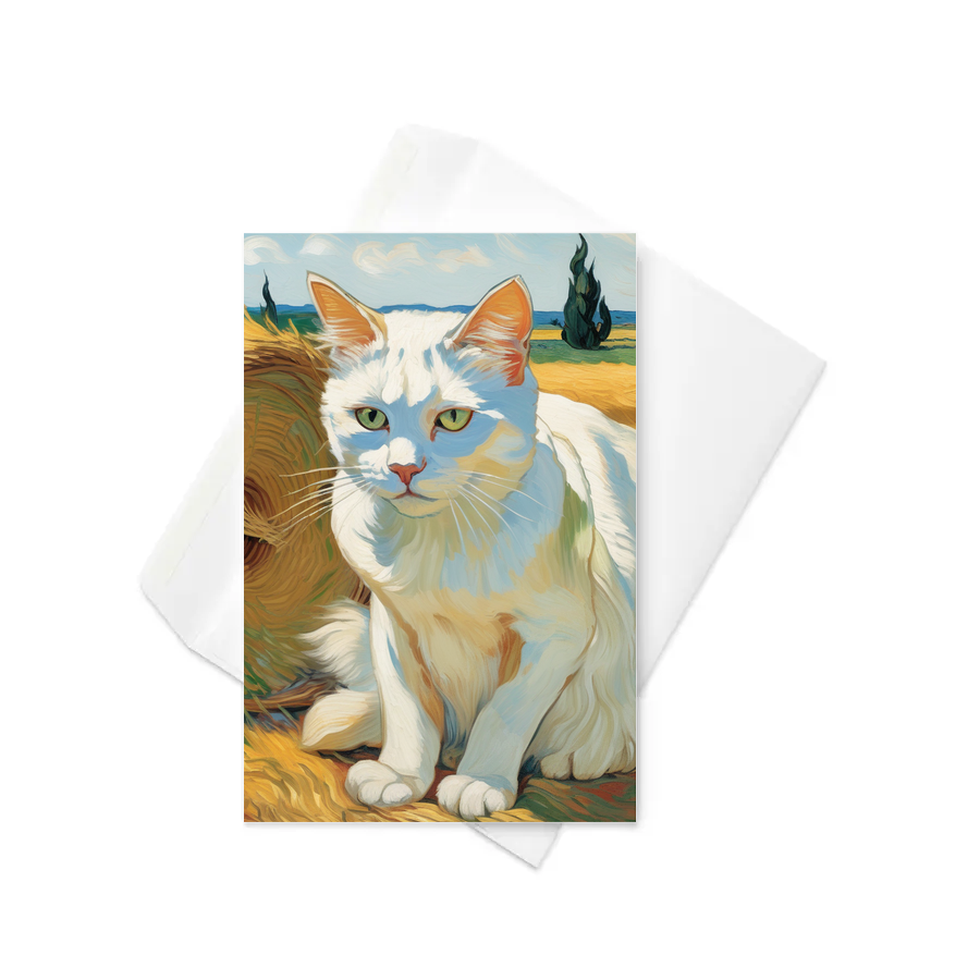 PugMug Custom White Companion Cat Greeting Card