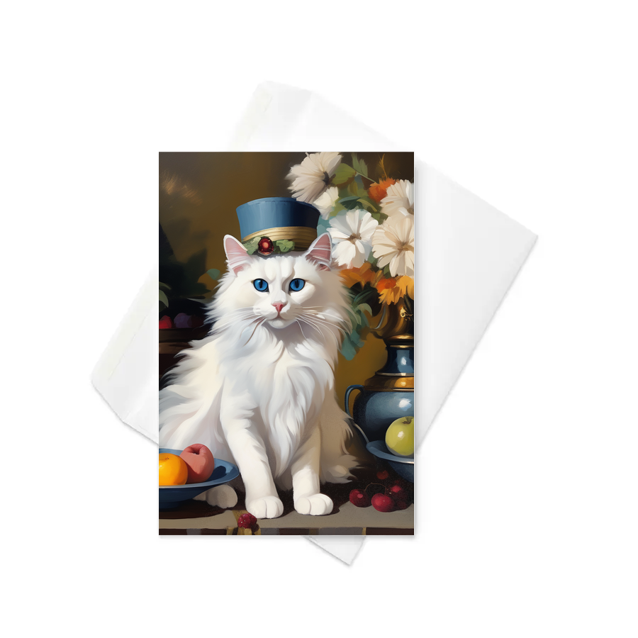 PugMug Custom White Ragdoll Cat Greeting Card