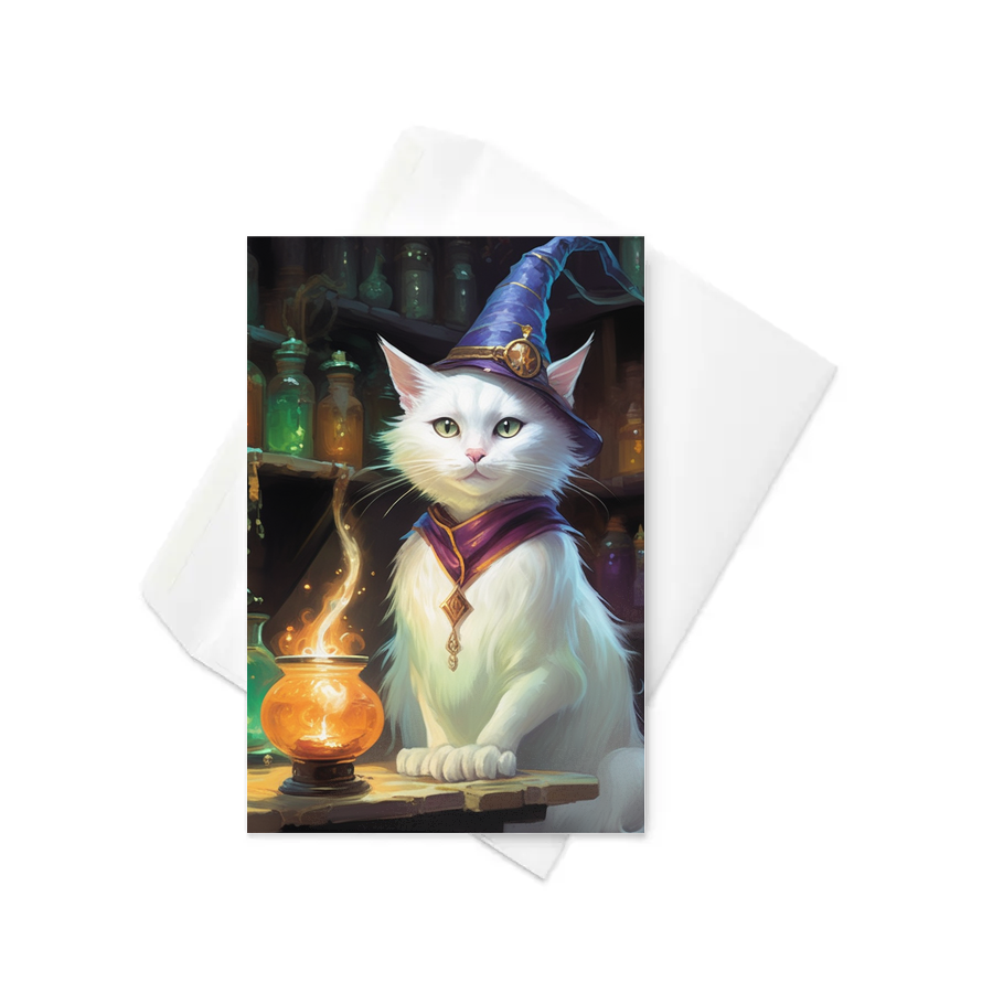 PugMug Custom White Companion Cat Greeting Card