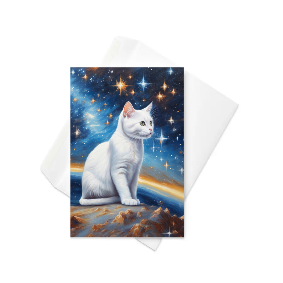 PugMug Custom White Companion Cat Greeting Card