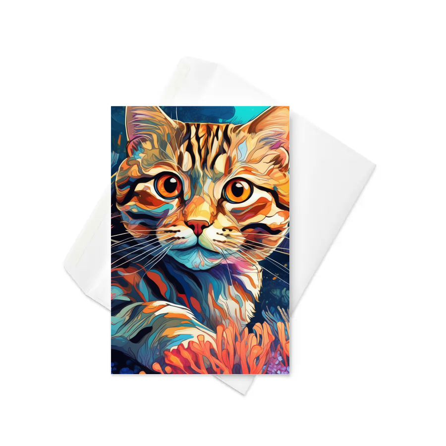 PugMug Custom Tabby Scottish Fold Cat Greeting Card