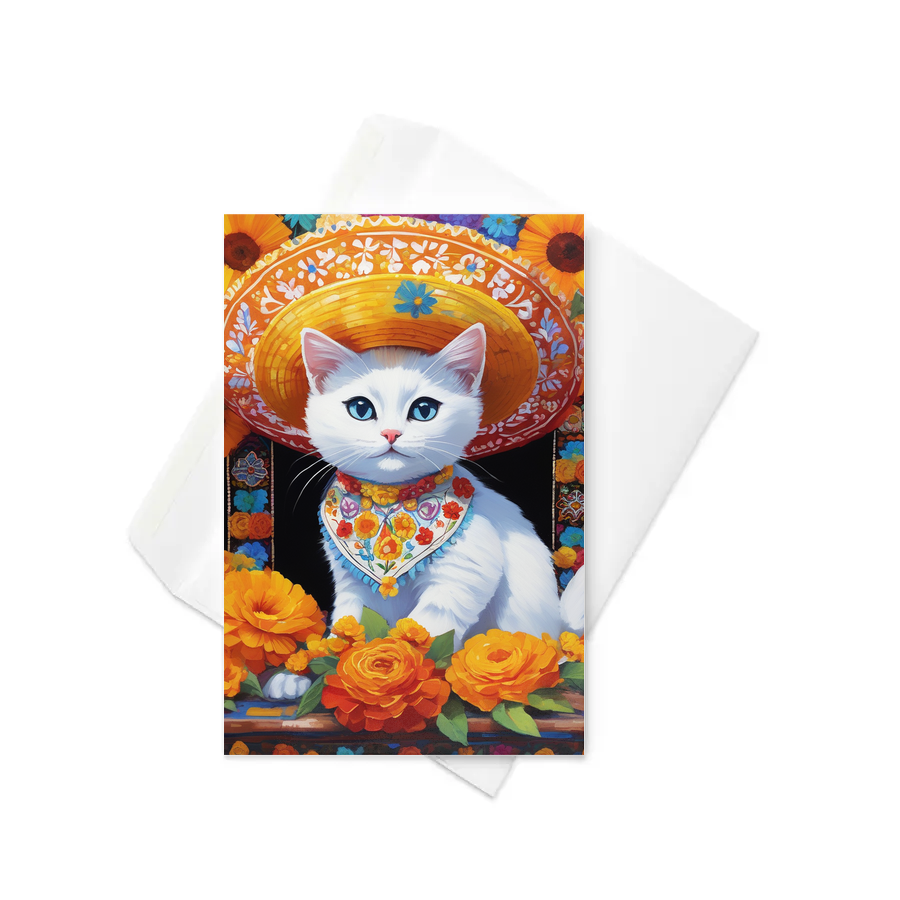 PugMug Custom White Companion Cat Greeting Card