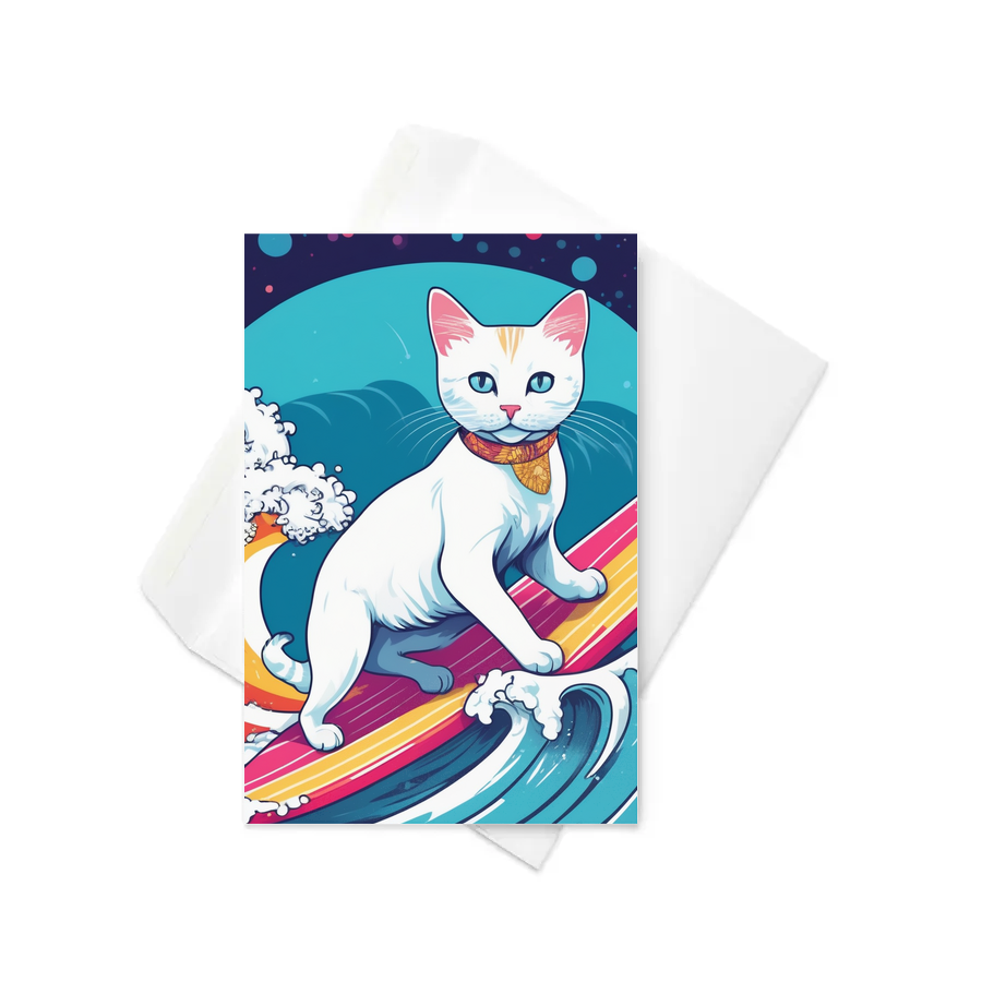 PugMug Custom White Companion Cat Greeting Card