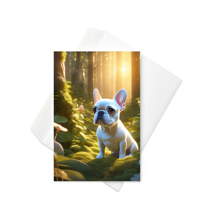PugMug Custom White French Bulldog Greeting Card