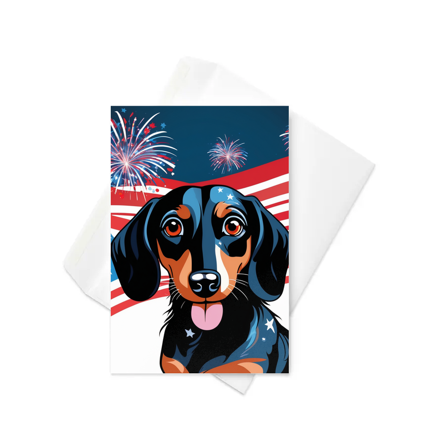 PugMug Custom Black Dachshund Greeting Card