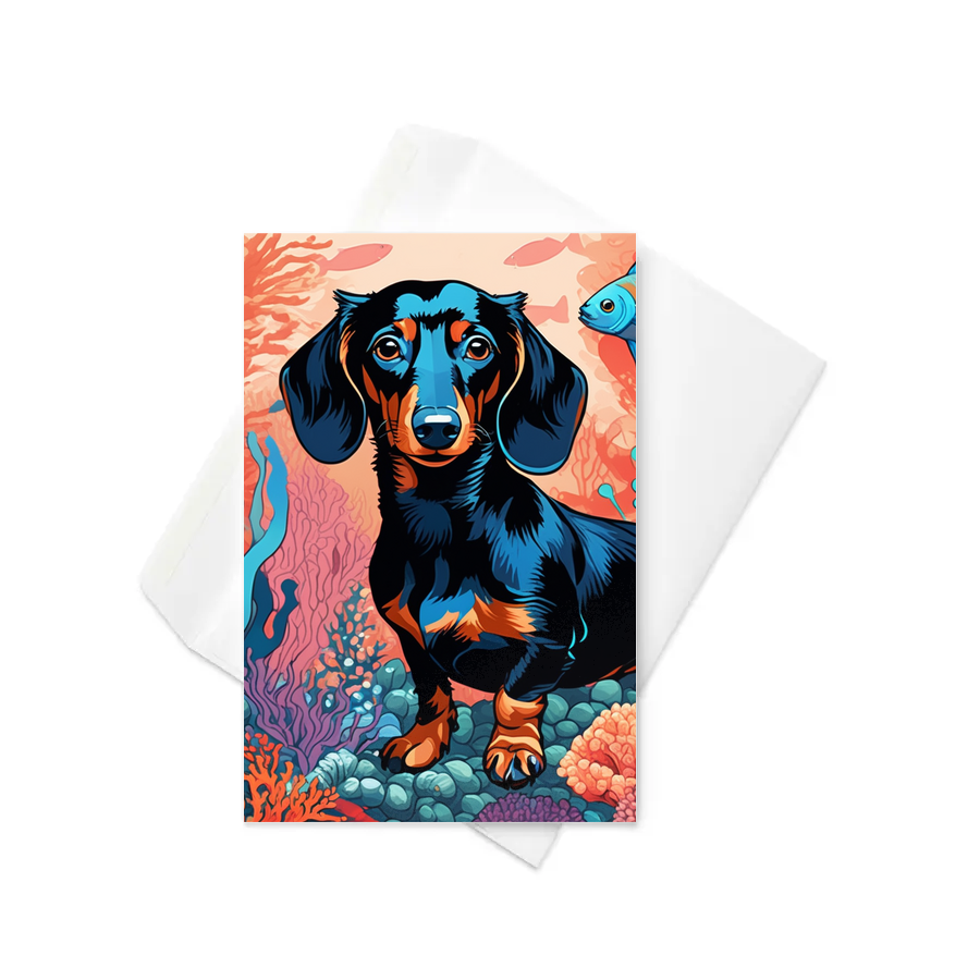 PugMug Custom Black Dachshund Greeting Card