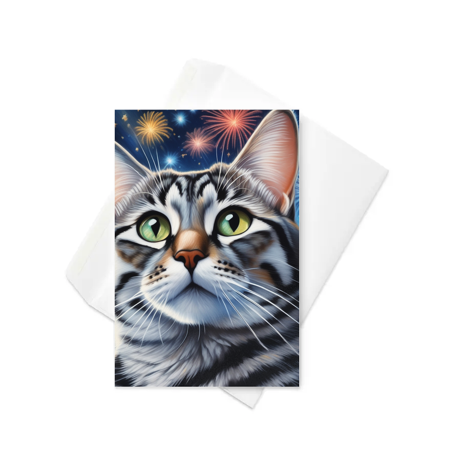 PugMug Custom Tabby American Shorthair Cat Greeting Card