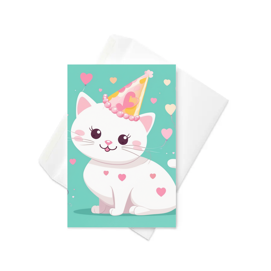 PugMug Custom White Companion Cat Greeting Card