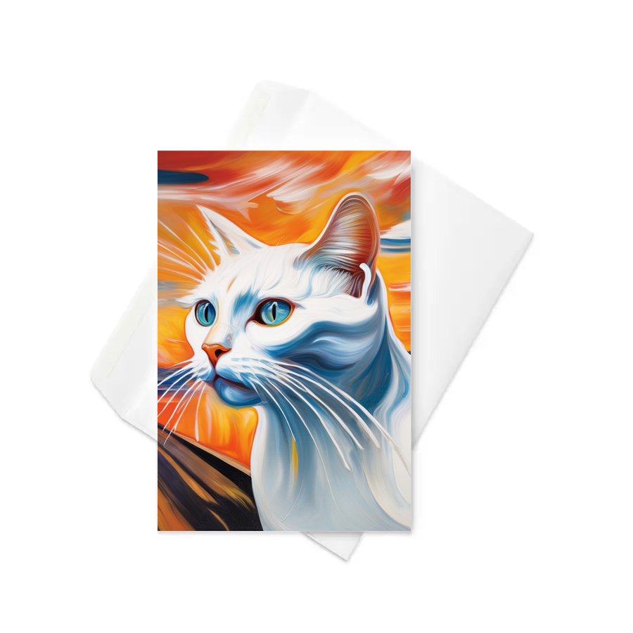 PugMug Custom White Companion Cat Greeting Card