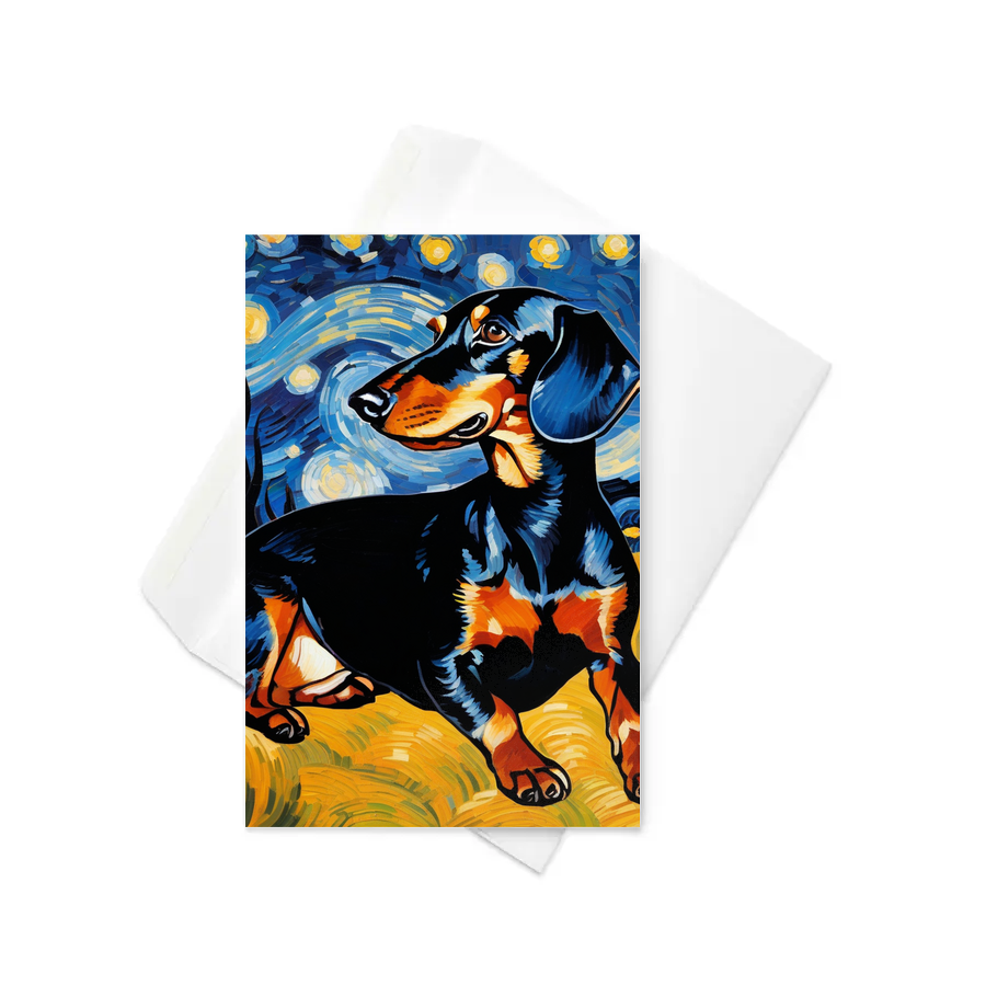 PugMug Custom Black Dachshund Greeting Card