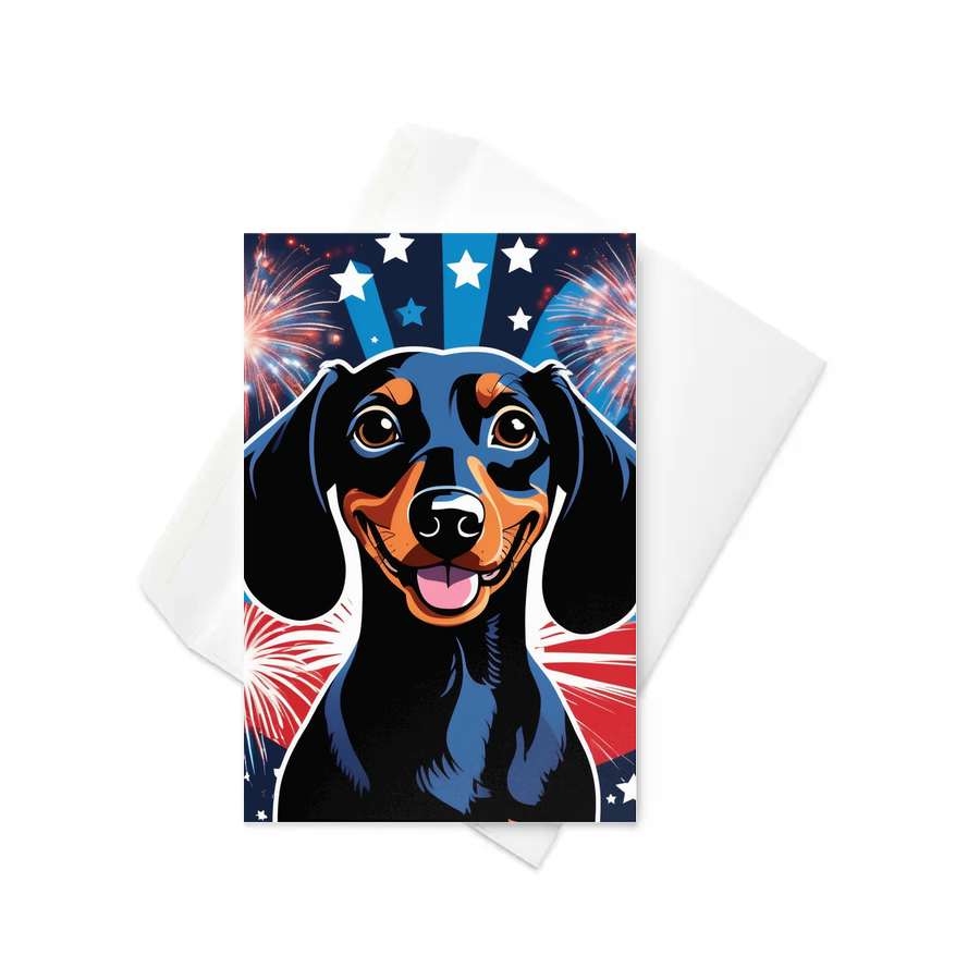 PugMug Custom Black Dachshund Greeting Card