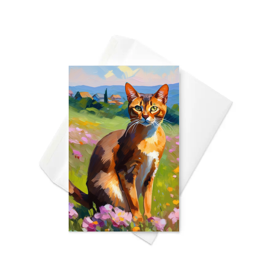 PugMug Custom Tabby Abyssinian Cat Greeting Card