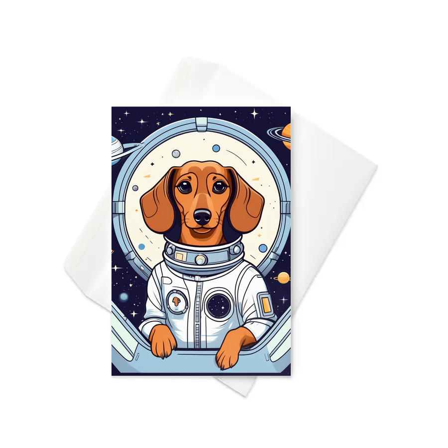 PugMug Custom Tan Dachshund Greeting Card