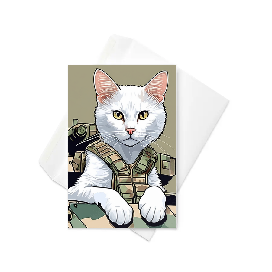 PugMug Custom White Companion Cat Greeting Card
