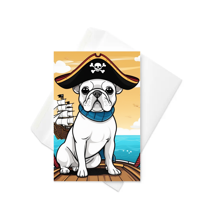 PugMug Custom White French Bulldog Greeting Card