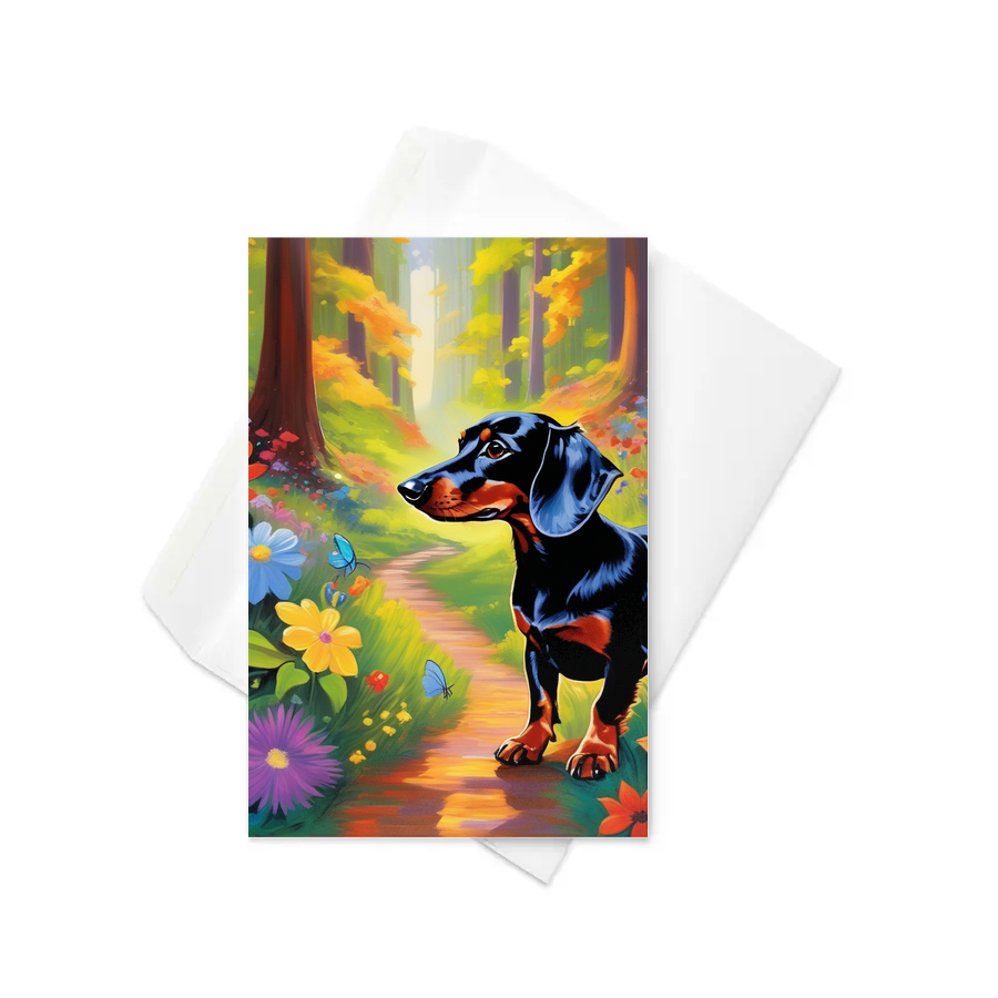 PugMug Custom Black Dachshund Greeting Card