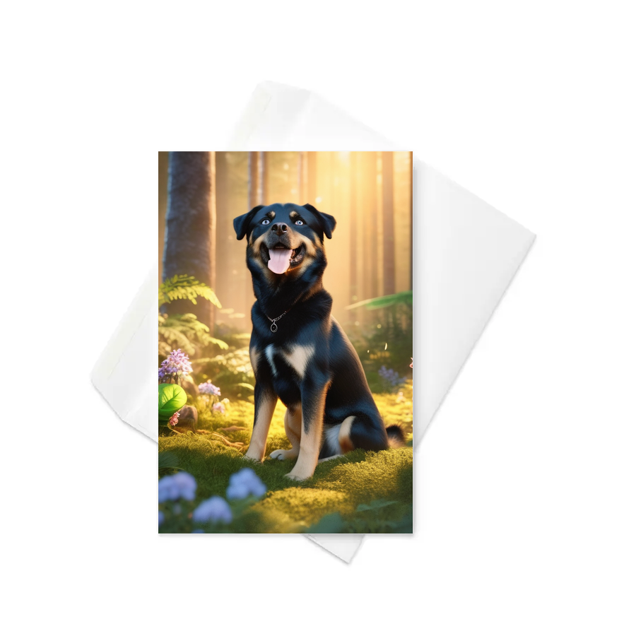 PugMug Custom Blue Greeting Card