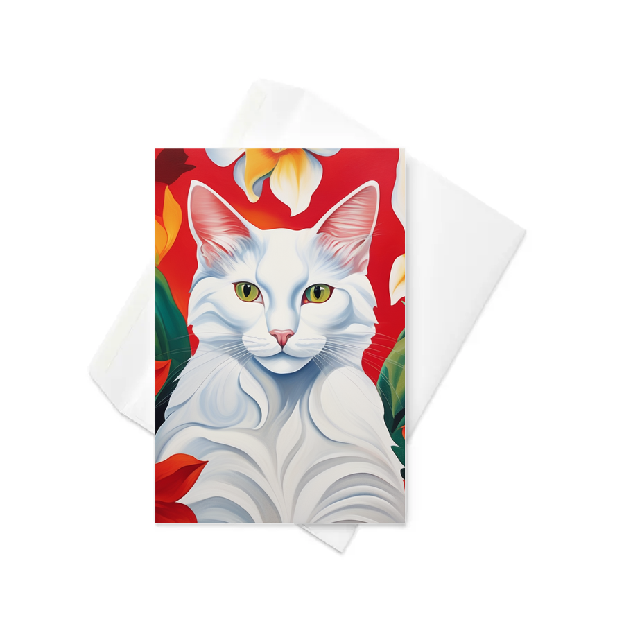PugMug Custom White Companion Cat Greeting Card