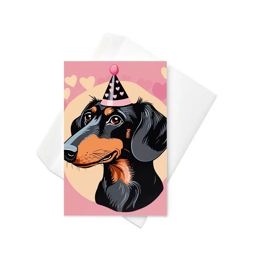 PugMug Custom Black Dachshund Greeting Card