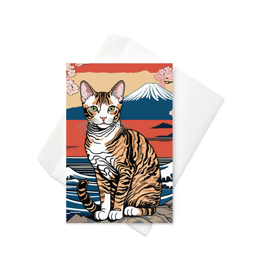PugMug Custom Tabby Devon Rex Cat Greeting Card
