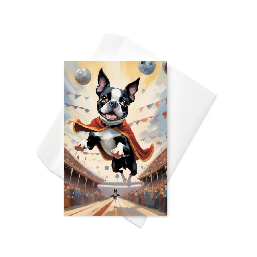 PugMug Custom Boston Terrier Greeting Card