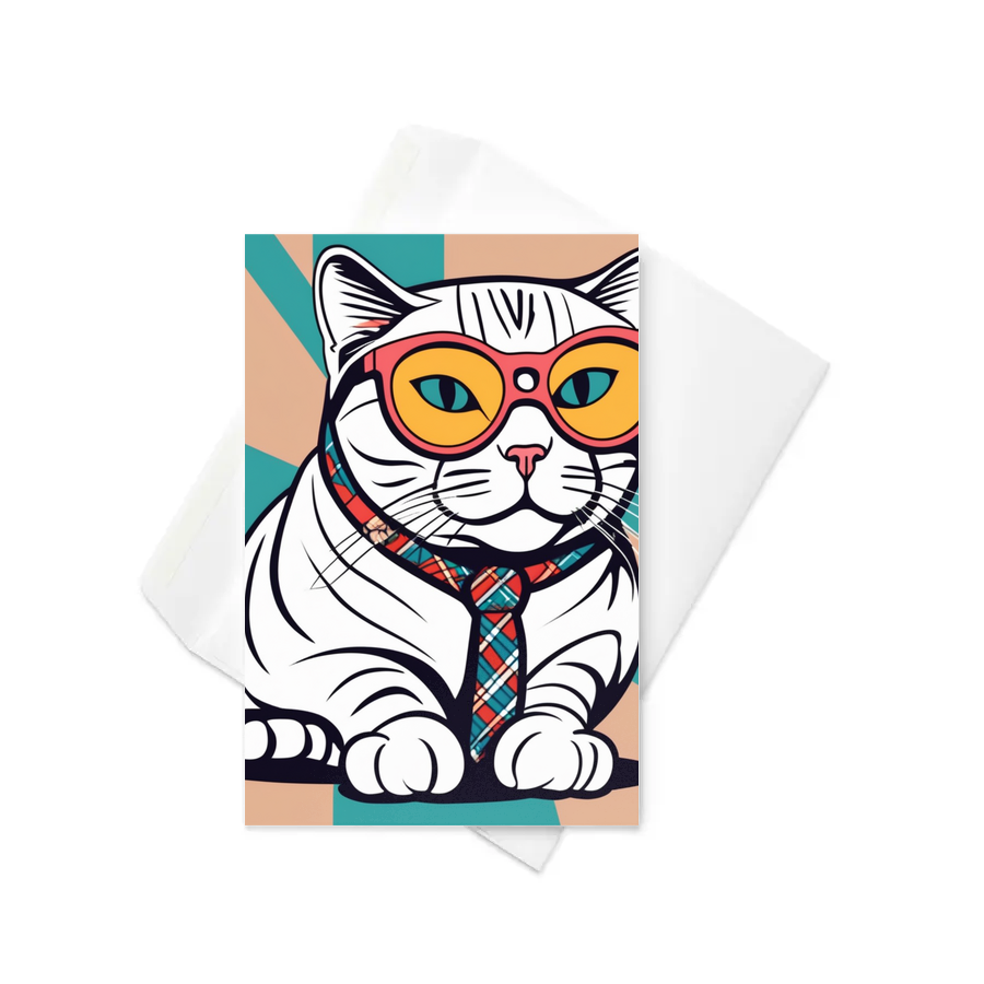 PugMug Custom Tabby Scottish Fold Cat Greeting Card