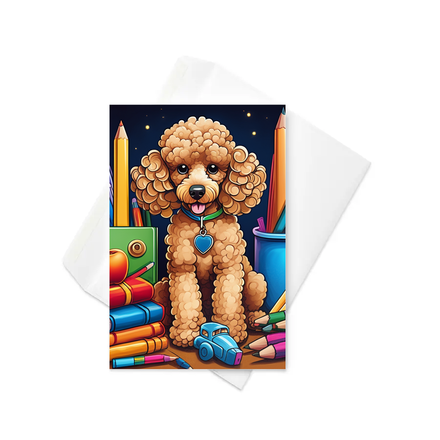 PugMug Custom Tan Poodle Greeting Card