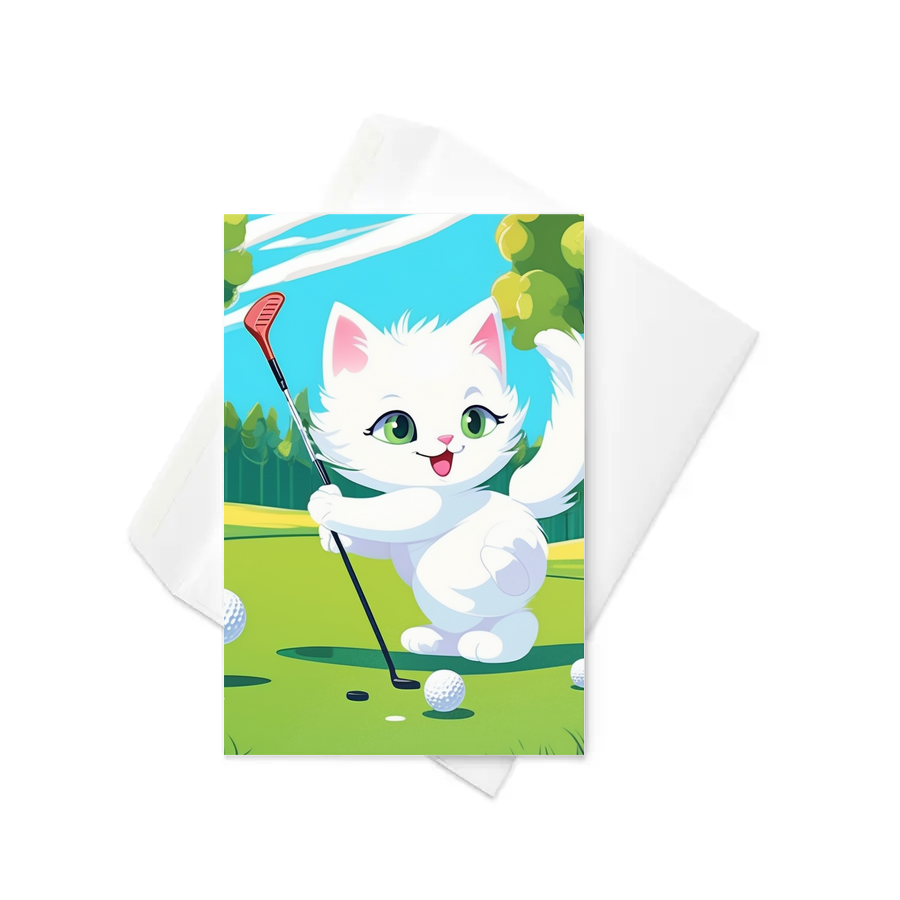 PugMug Custom White Companion Cat Greeting Card