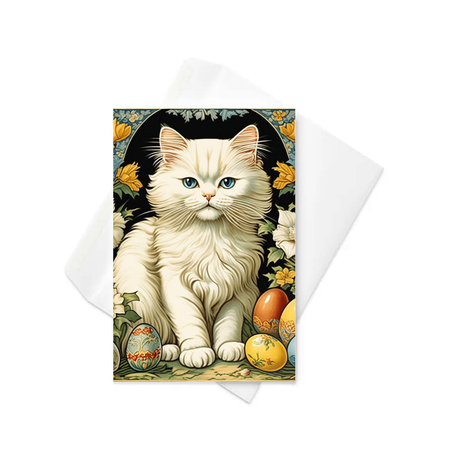 PugMug Custom White Persian Cat Greeting Card