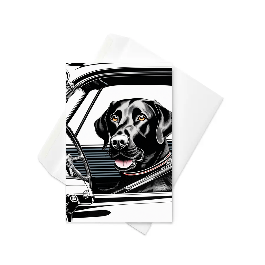 PugMug Custom Black Labrador Retriever Greeting Card