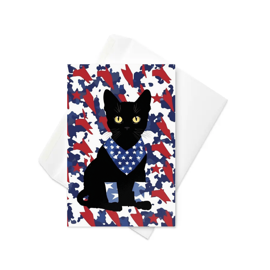 PugMug Custom Black Devon Rex Cat Greeting Card