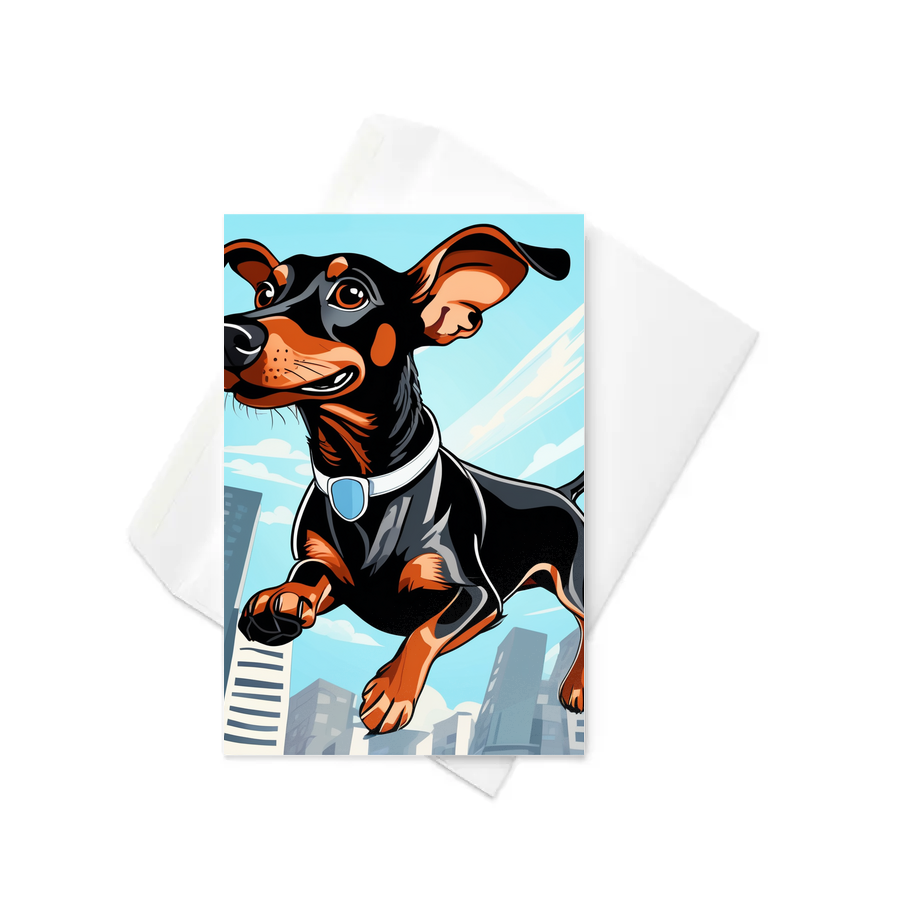 PugMug Custom Black Dachshund Greeting Card