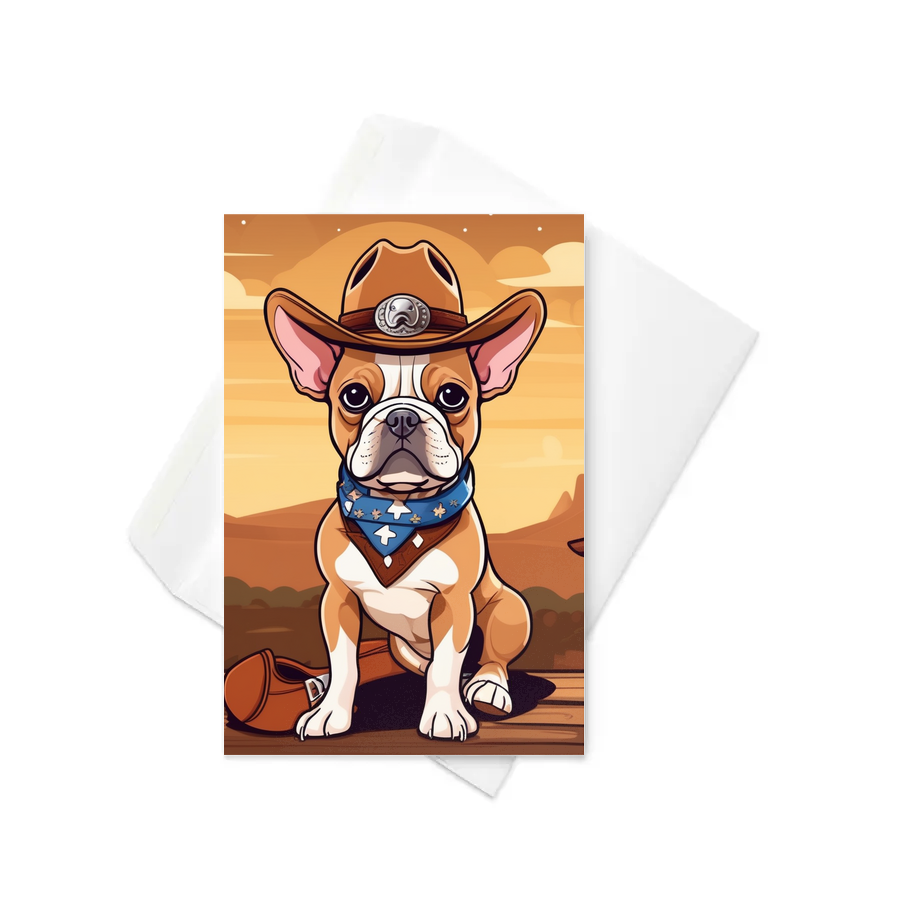 PugMug Custom Tan French Bulldog Greeting Card