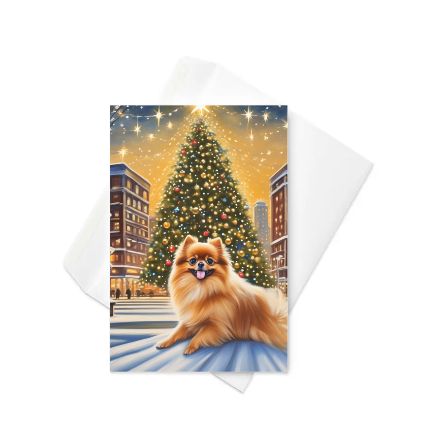 PugMug Custom Tan Pomeranian Greeting Card