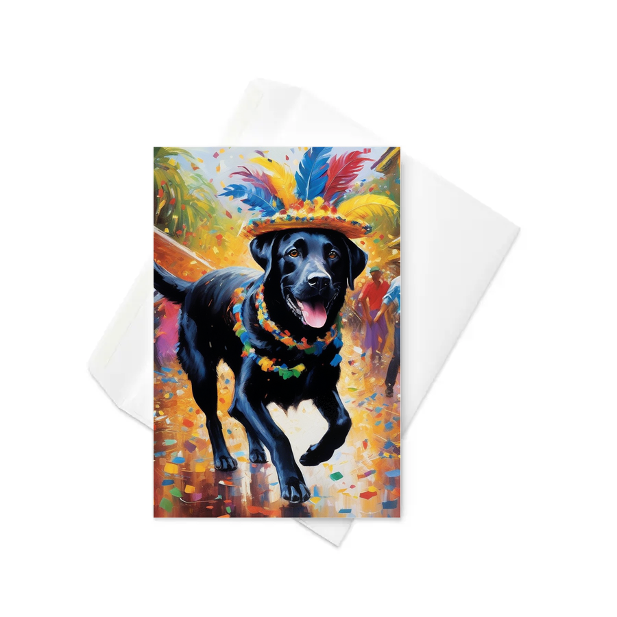 PugMug Custom Black Labrador Retriever Greeting Card