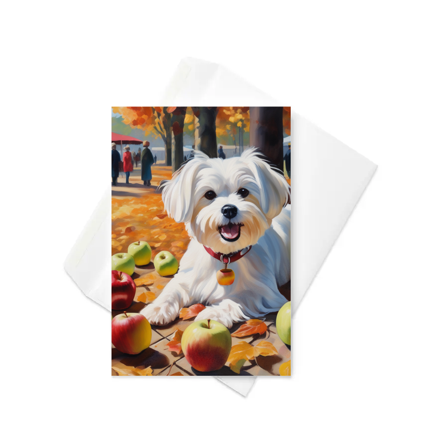 PugMug Custom Maltese Dog Greeting Card