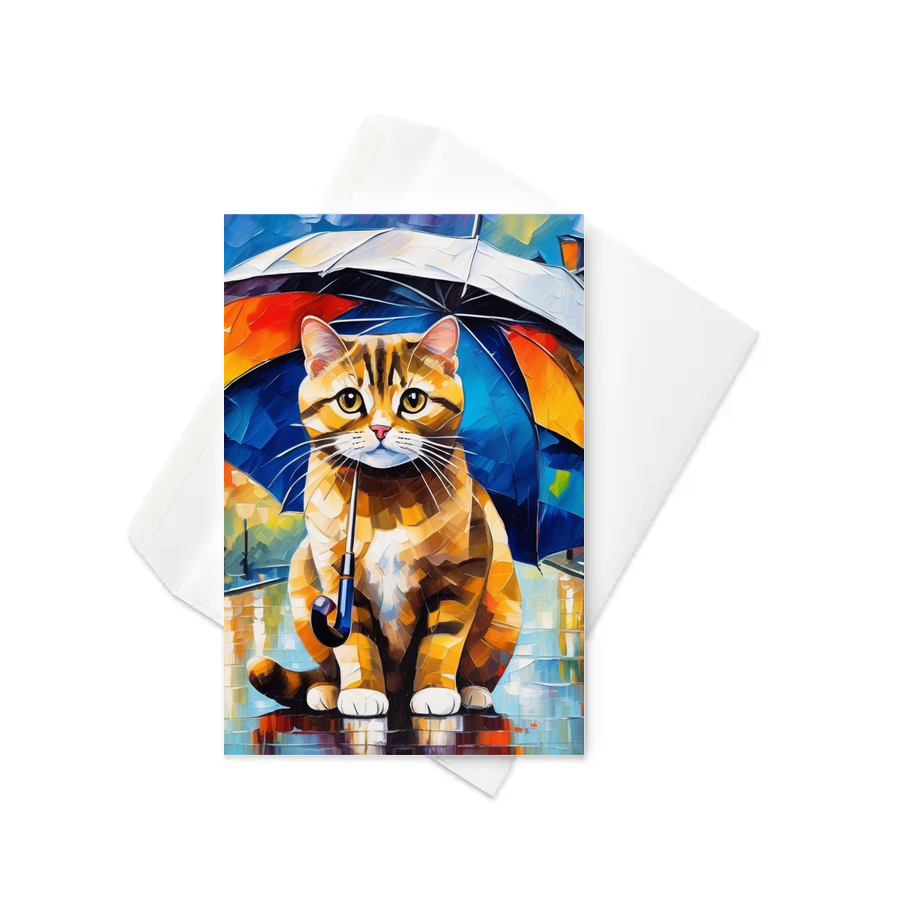 PugMug Custom Tabby Scottish Fold Cat Greeting Card
