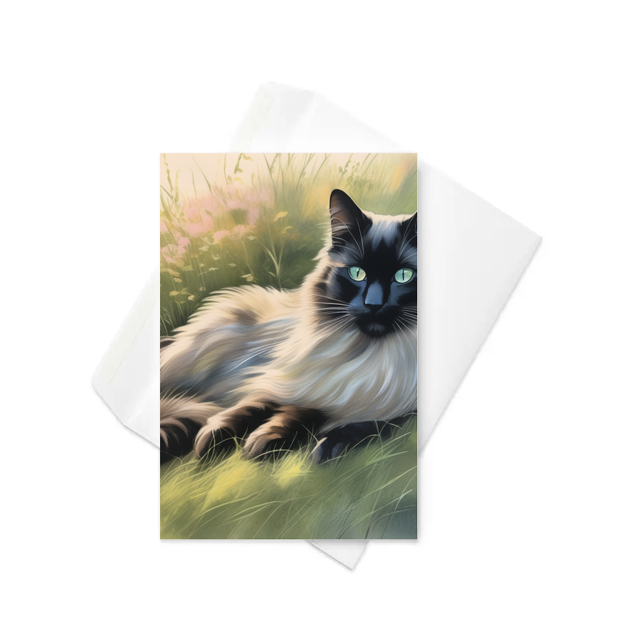 PugMug Custom Black Ragdoll Cat Greeting Card