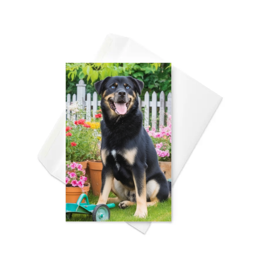 PugMug Custom Blue Greeting Card