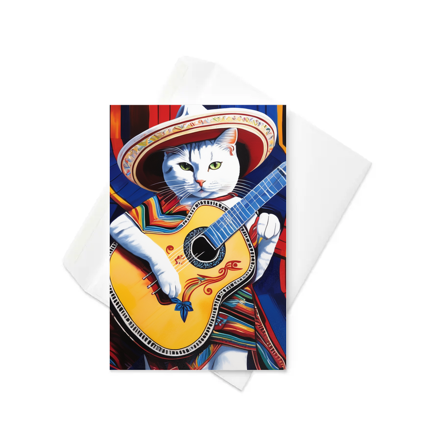 PugMug Custom White American Shorthair Cat Greeting Card
