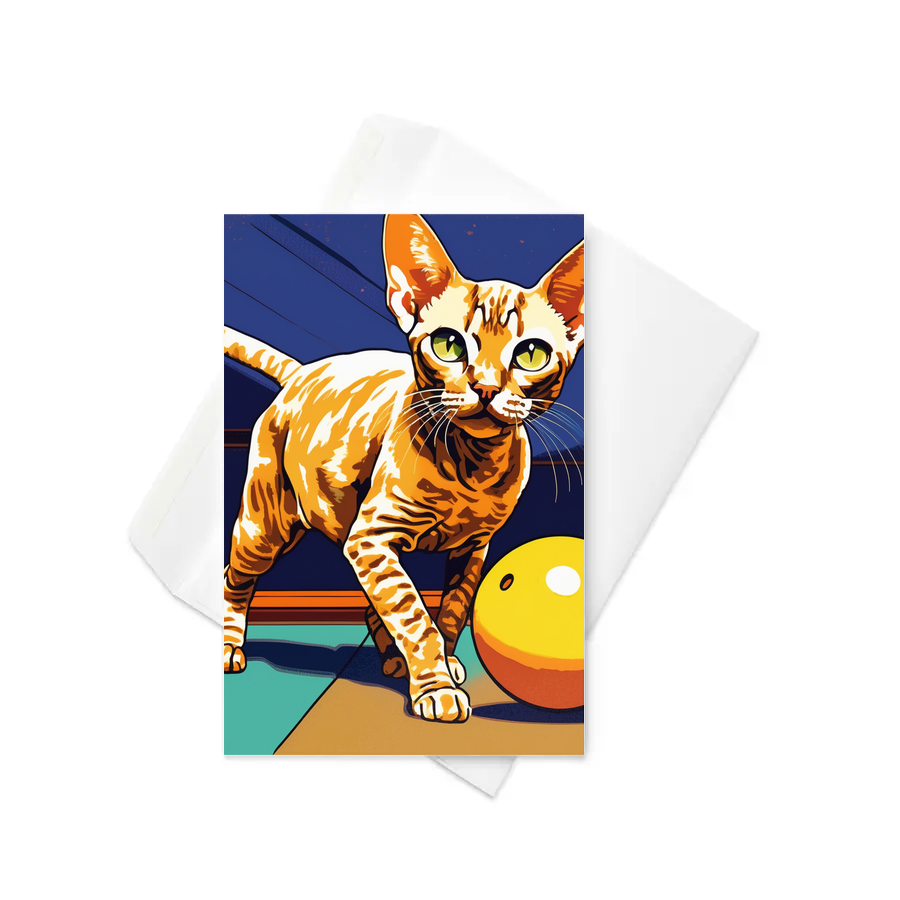 PugMug Custom Tabby Devon Rex Cat Greeting Card