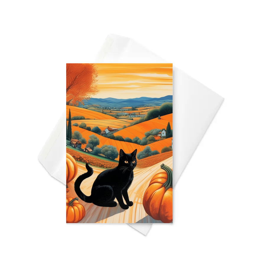 PugMug Custom Black Companion Cat Greeting Card