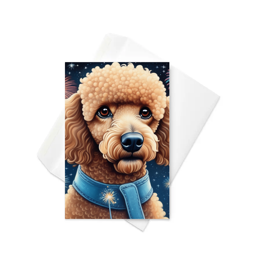 PugMug Custom Tan Poodle Greeting Card