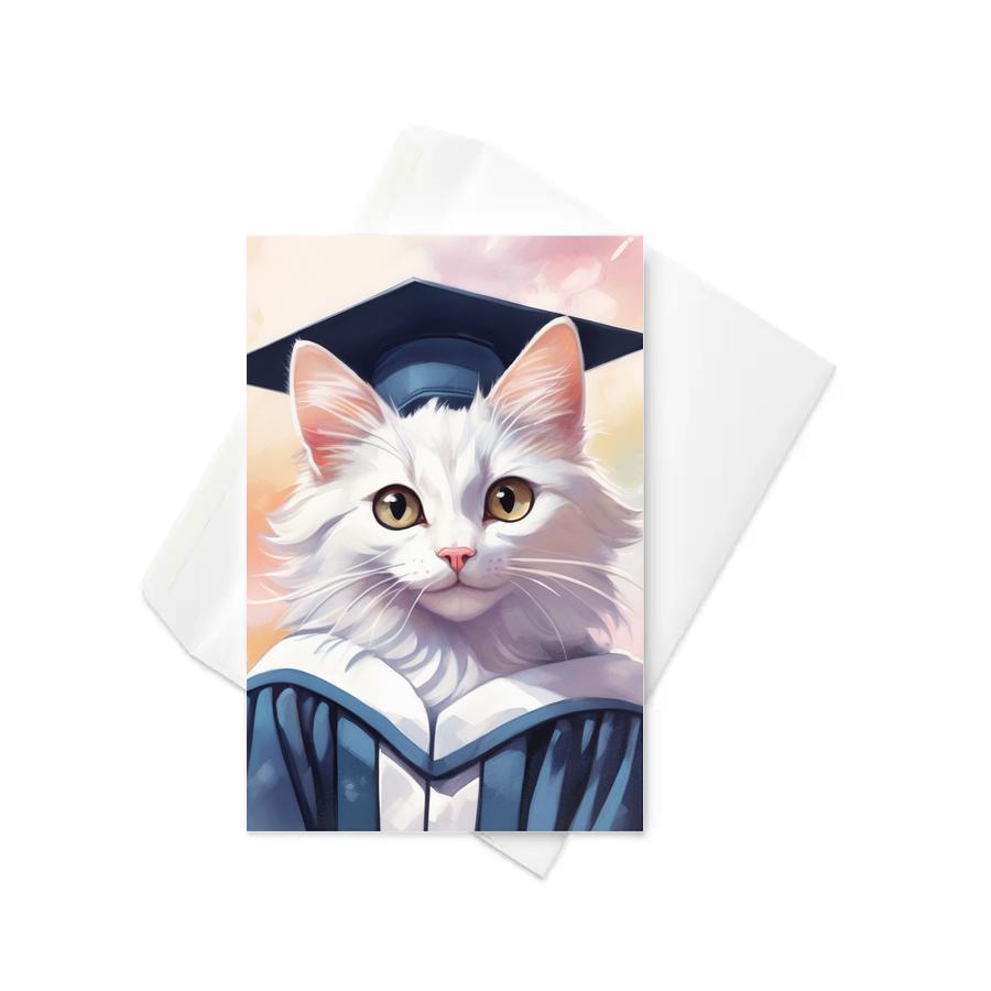 PugMug Custom White Companion Cat Greeting Card