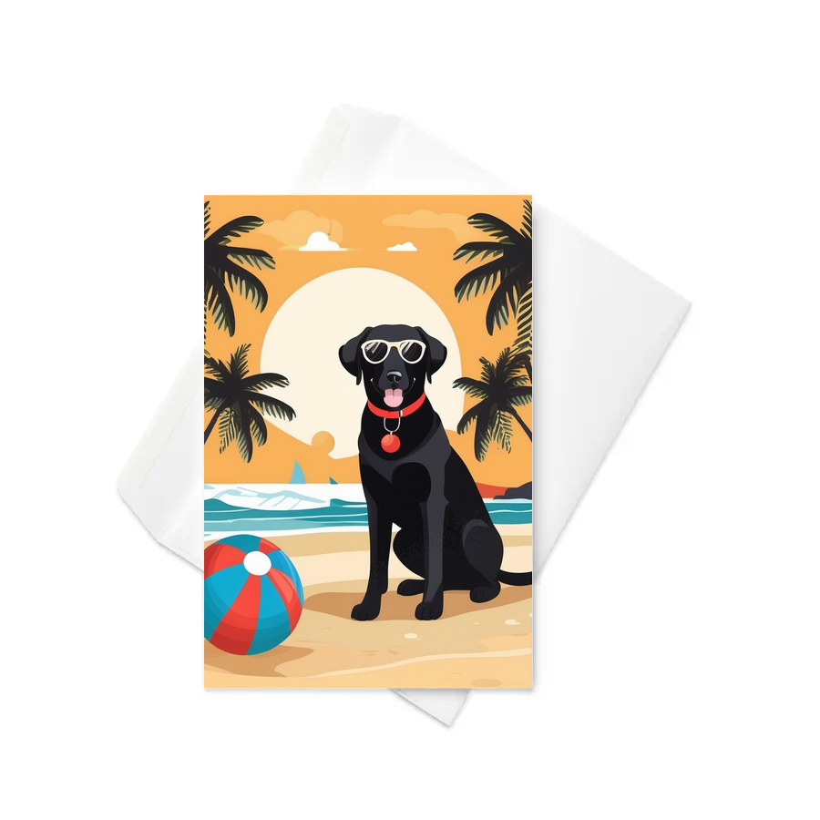 PugMug Custom Black Labrador Retriever Greeting Card
