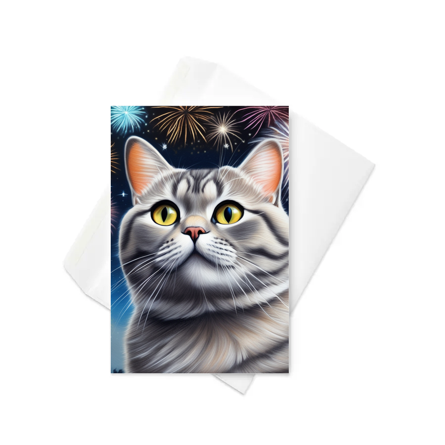 PugMug Custom Tabby British Shorthair Cat Greeting Card